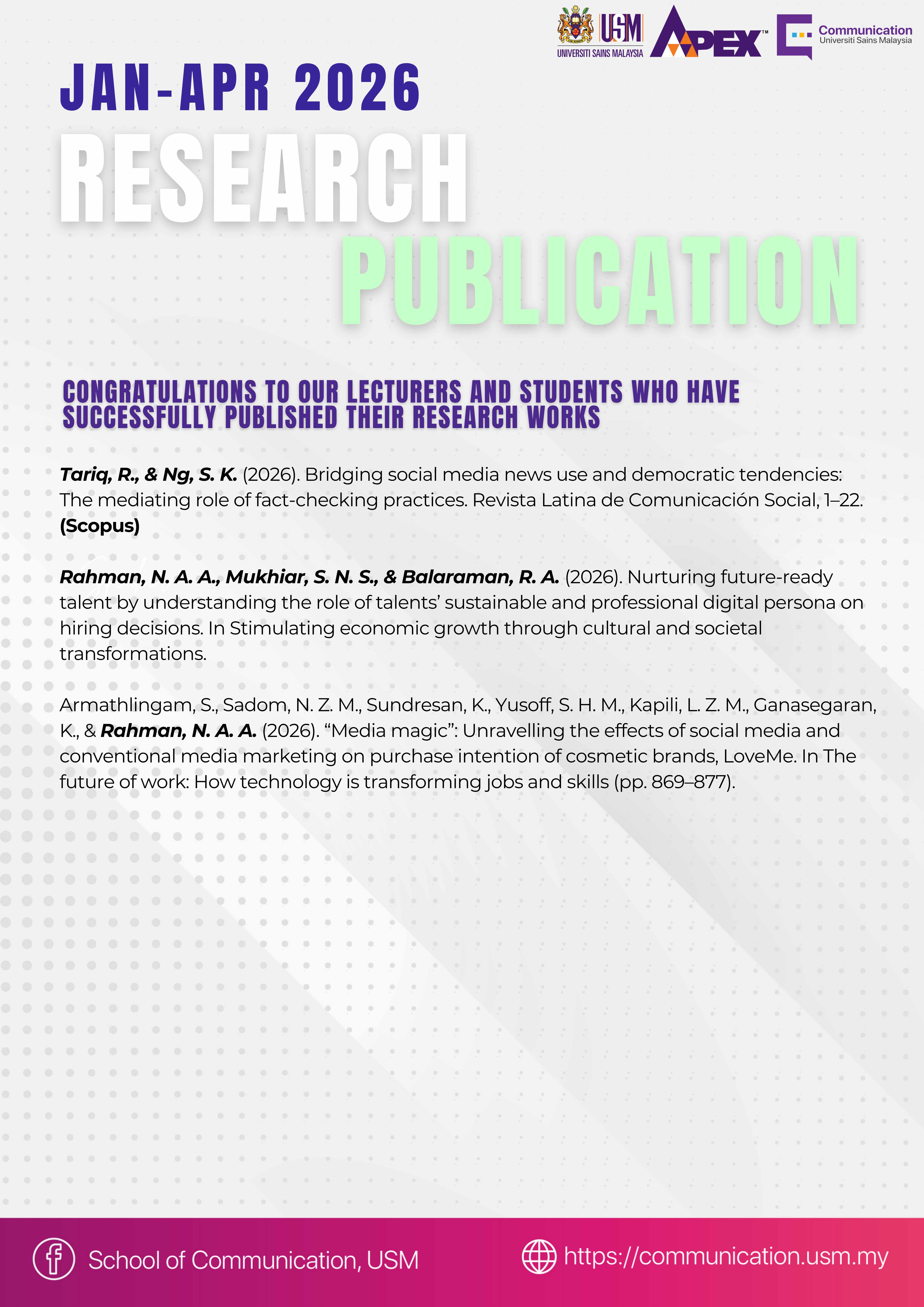 Research Publication Jan-April 2